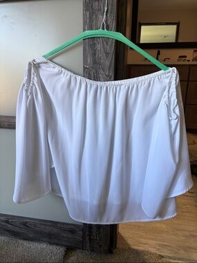 INC International Concepts White Off-Shoulder Blouse